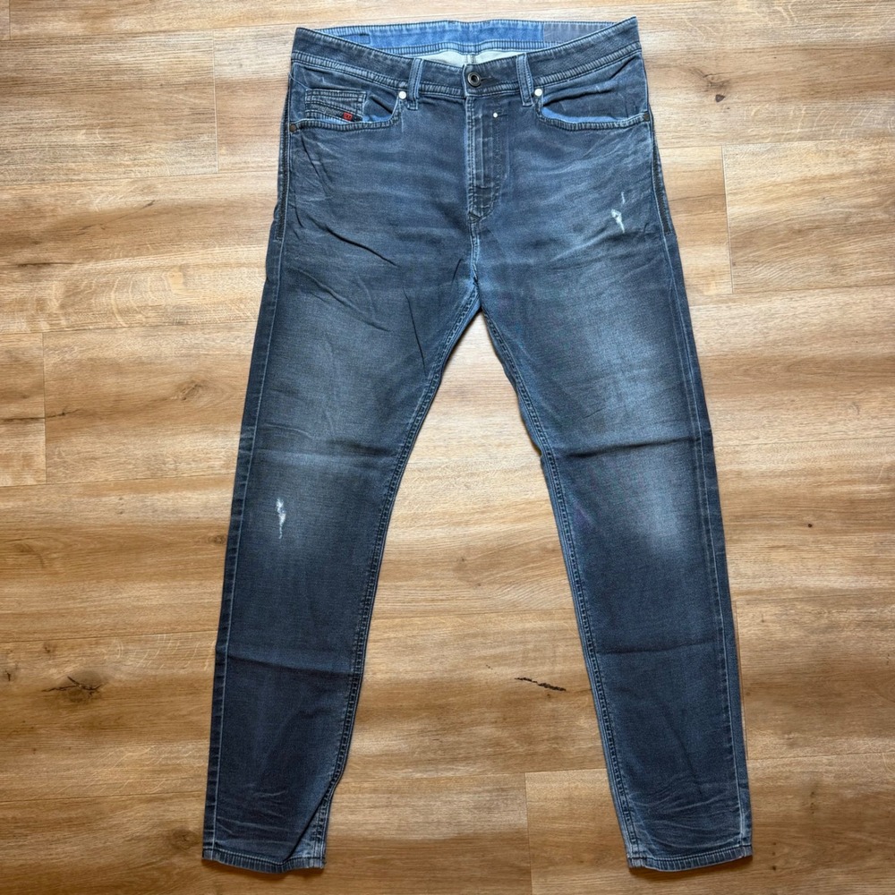 Diesel Spender-NE JoggJeans Mens 32 Gray Slim Fit Stretch Distressed Hybrid Pant